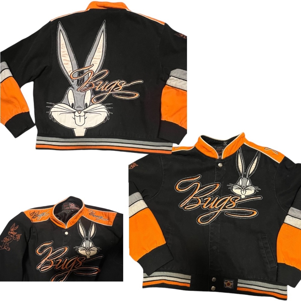 JH Design Bugs Bunny Jean Jacket Woman JR XXL Embroidered Race jacket 13 14